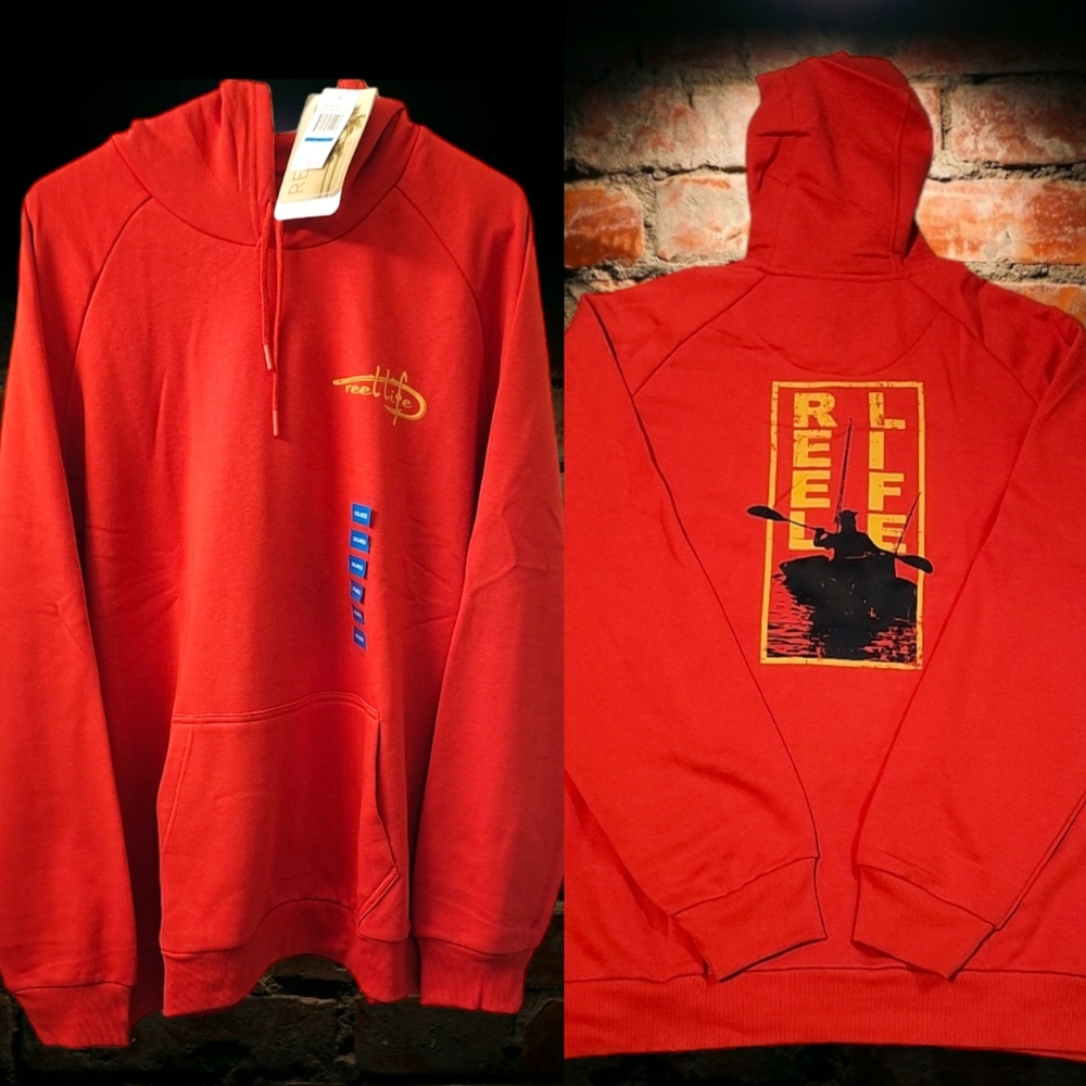 NWT REEL LIFE GEAR 'OCEAN WASHED SERIES' GRAPHIC HOODIE SIZE XXL